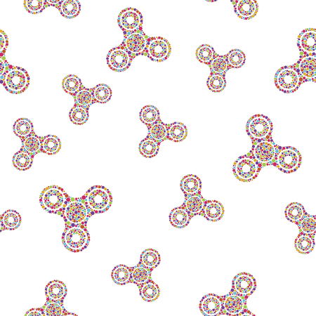 Seamless pattern with colored spinner, Fidget Spinerのイラスト素材