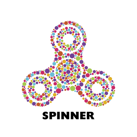 Hand spinner toys flat vector icons, colored spinnerのイラスト素材