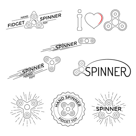 Logo hand spinner toys in flat style vector illustration on white backgroundのイラスト素材