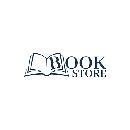 Bookstore Logo template. Design logo open book.のイラスト素材