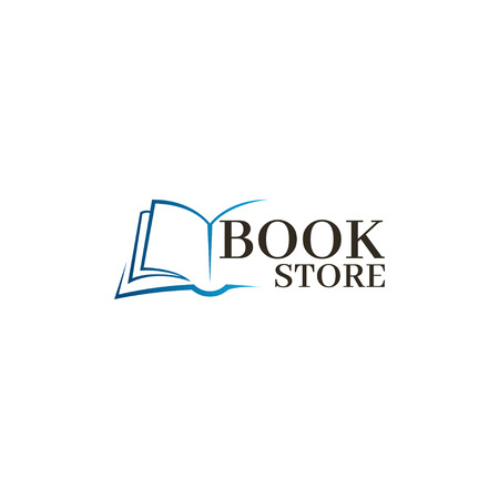 Bookstore Logo template. Design logo open book.のイラスト素材