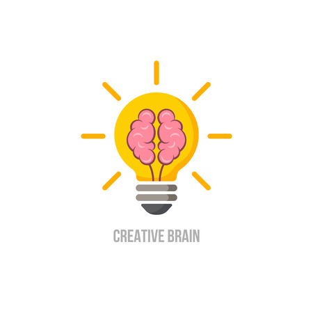 Logo brain. Symbol of creative ideas, mind, thinking.のイラスト素材