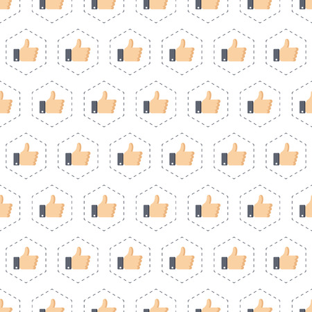Thumb up seamless background for websites, web design, mobile app.のイラスト素材