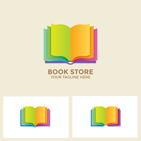 logo book shop template. learning education book storeのイラスト素材