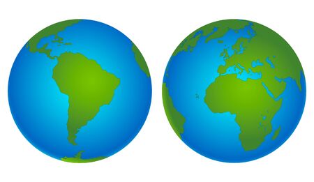 Vector planet Earth icon. Flat planet Earth icon. Vector Illustrationのイラスト素材