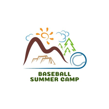 baseball summer camp. Fun cartoonのイラスト素材