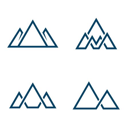 Set mountains logo. Logo in line style.のイラスト素材