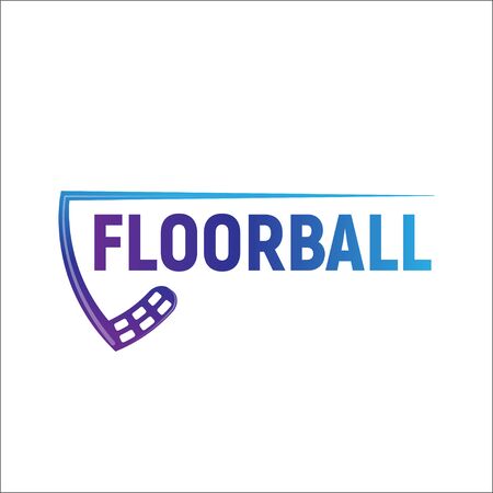Floorball emblem for your designs on a white backgroundのイラスト素材