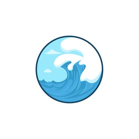 Wave   template on a white background.. Sea surf emblem.のイラスト素材