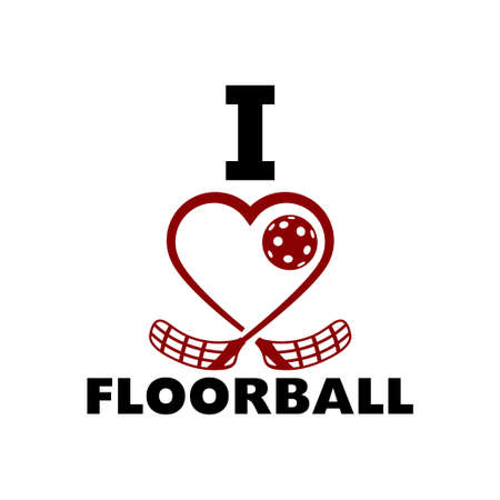Floorball love . Crossed floorball sticks form a heart.のイラスト素材