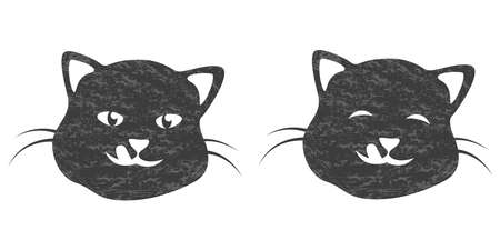 Cat head silhouette design template. Home Petのイラスト素材