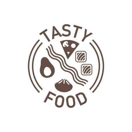 Food logo. Logo Cooking School, logo restaurant.のイラスト素材