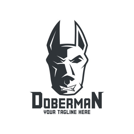 Logo doberman. Logo angry dog design for your brand.のイラスト素材