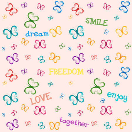 background butterflies illustration template for your design.のイラスト素材