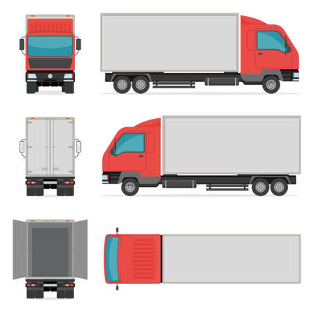 Delivery truck. Truck template for car branding and advertising.のイラスト素材