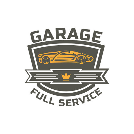 Car logo, emblems, badges. Logo for service car repair, and other design elements.のイラスト素材
