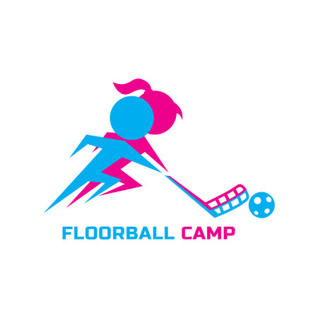 Logo for a children s floorball campのイラスト素材