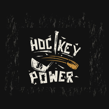 Hockey. The puck flies and hits the hockey stick.のイラスト素材