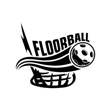 Floorball emblem. Floorball emblem for you design.のイラスト素材