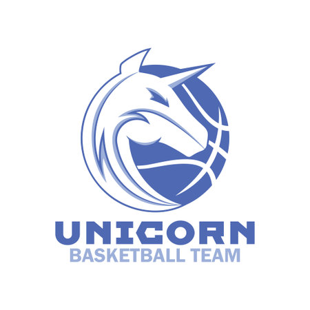 Unicorns Basketball logo.のイラスト素材