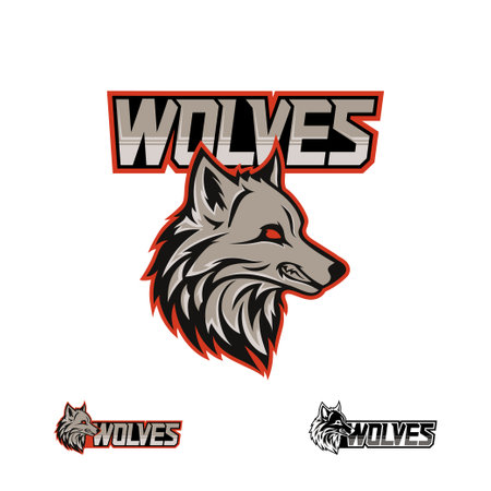 Wolves logo. Wolves mascot esport logo designのイラスト素材