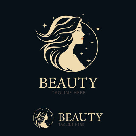 Logo woman. Logo for a beauty salonのイラスト素材
