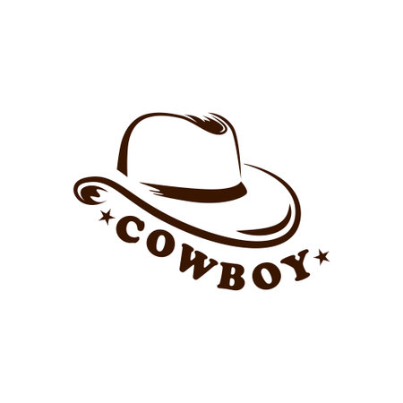 cowboy hat logo template.のイラスト素材