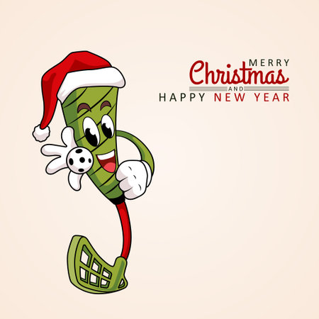 Illustration of a New Years floorball stick.のイラスト素材