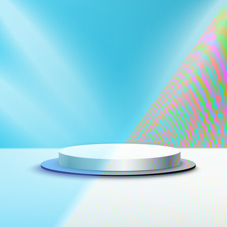 Display product podium scene. Abstact 3D product background silver rendering wall scene. Stage for product. Vector illustrationのイラスト素材