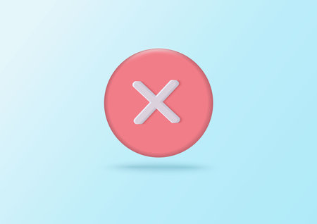 3d check and cross icon on soft green pastel background. Circle symbols Yes button. Minimal cartoon...