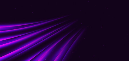 Purple curve rays glowing on dark background. Speed motion moving concept. Vector illustrationのイラスト素材