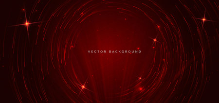 Technology circles lines on dark red background. Vector illustrationのイラスト素材