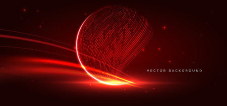 Technology futuristic red lines on dark red background. Vector illustrationのイラスト素材