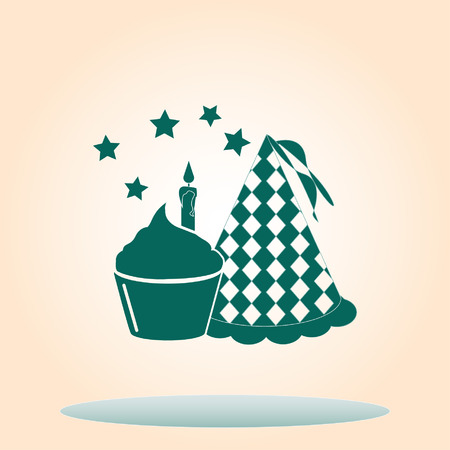 Birthday cake icon, vector illustrationのイラスト素材