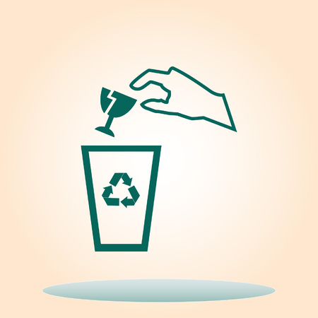 Throw away the trash icon, recycle iconのイラスト素材