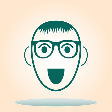 Smiley icon. Flat Vector illustrationのイラスト素材