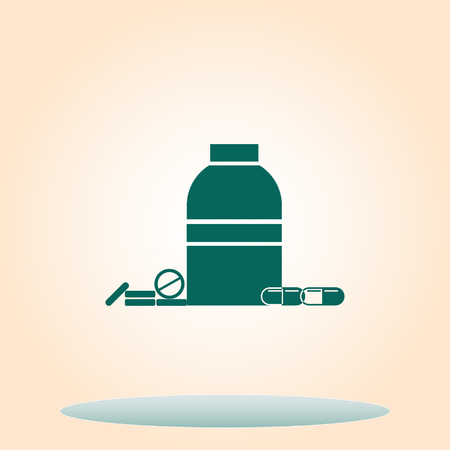 Pills and capsules icon, vector illustration.のイラスト素材
