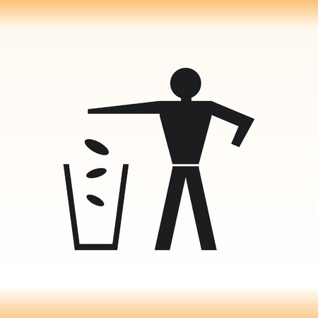 Throw away the trash icon, recycle iconのイラスト素材
