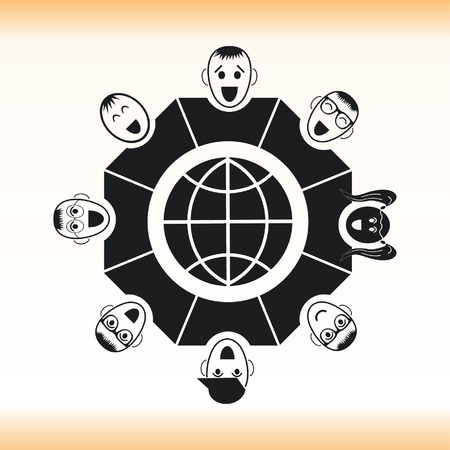 Group of people icon, Friends icon,  vector illustrationのイラスト素材