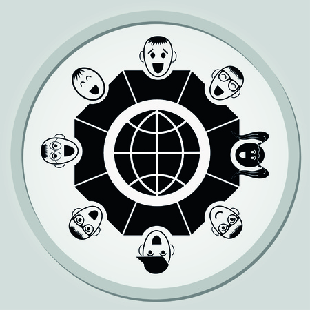 Group of people icon, Friends icon,  vector illustrationのイラスト素材