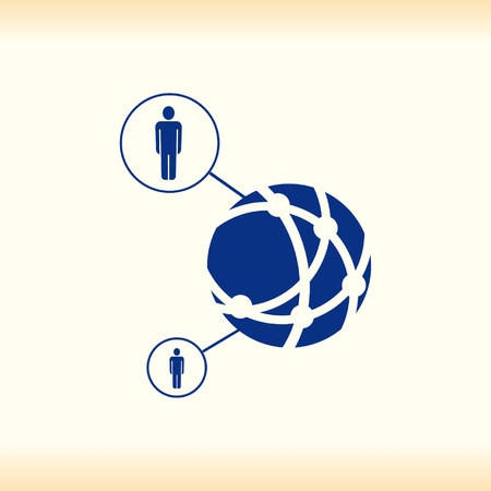 Holding globe, social network icon, vector illustrationのイラスト素材