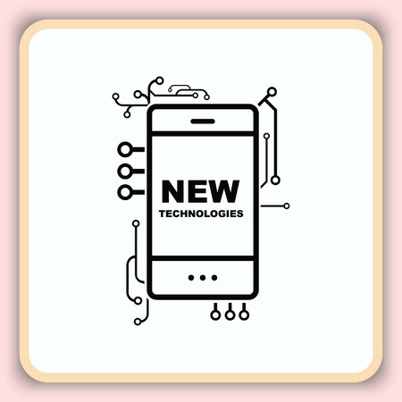 Technology innovation icon. Circuit board, microchip icon. Vector illustration.のイラスト素材