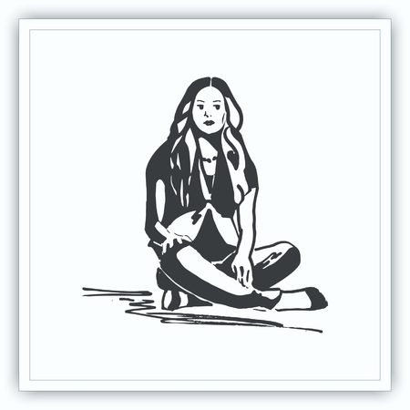 Beautiful woman. Female silhouette. Fashionable. Glamour. Vector illustrationのイラスト素材