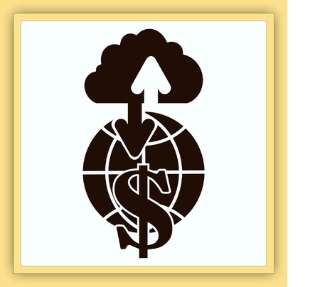 Financial Services Cloud, Money icon, Finance Icon, vector illustration. Flat design styleのイラスト素材