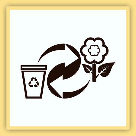 Throw away the trash icon, recycle icon. Flat Vector illustrationのイラスト素材