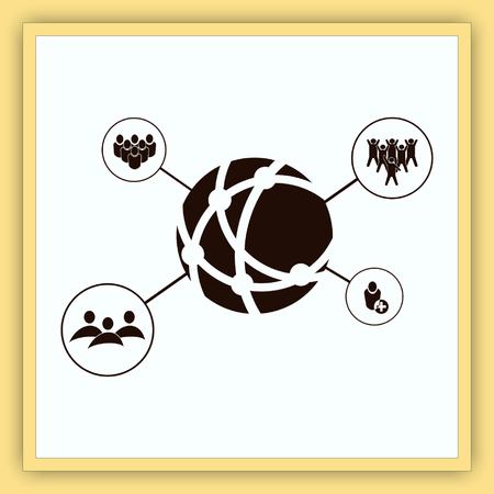 Holding globe, social network icon, vector illustrationのイラスト素材