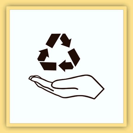 Throw away the trash icon, recycle icon. Flat Vector illustrationのイラスト素材