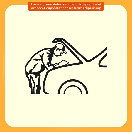 Automotive repair, Car Mechanic Vector Icon.のイラスト素材