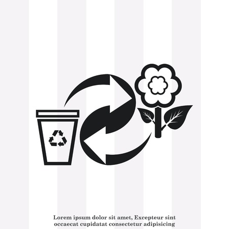 Throw away the trash icon, recycle iconのイラスト素材