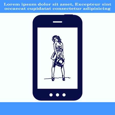 The handset, phone icon , vector illustration.のイラスト素材